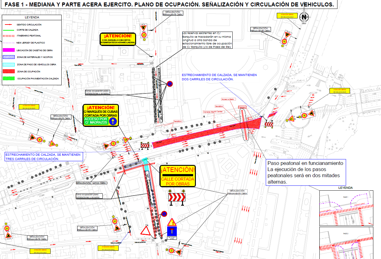 Imagen del mapa de la zona de Alcalá donde se están llevando a cabo los trabajos